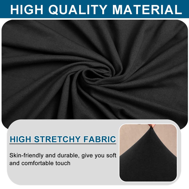 WOMACO Dining Room Bench Covers Stretch Spandex Upholstered Bench Seat Cushion Slipcovers for Kitchen Dining Bench Seat Protector (Black, Medium) - Image 4